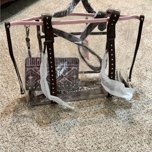 Montana West Clear tote bag with dust bag.  New with tags.